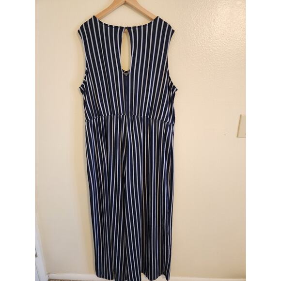 WRAPPER Blue and White Striped Sleeveless Jumper Size 3X - Picture 2 of 5